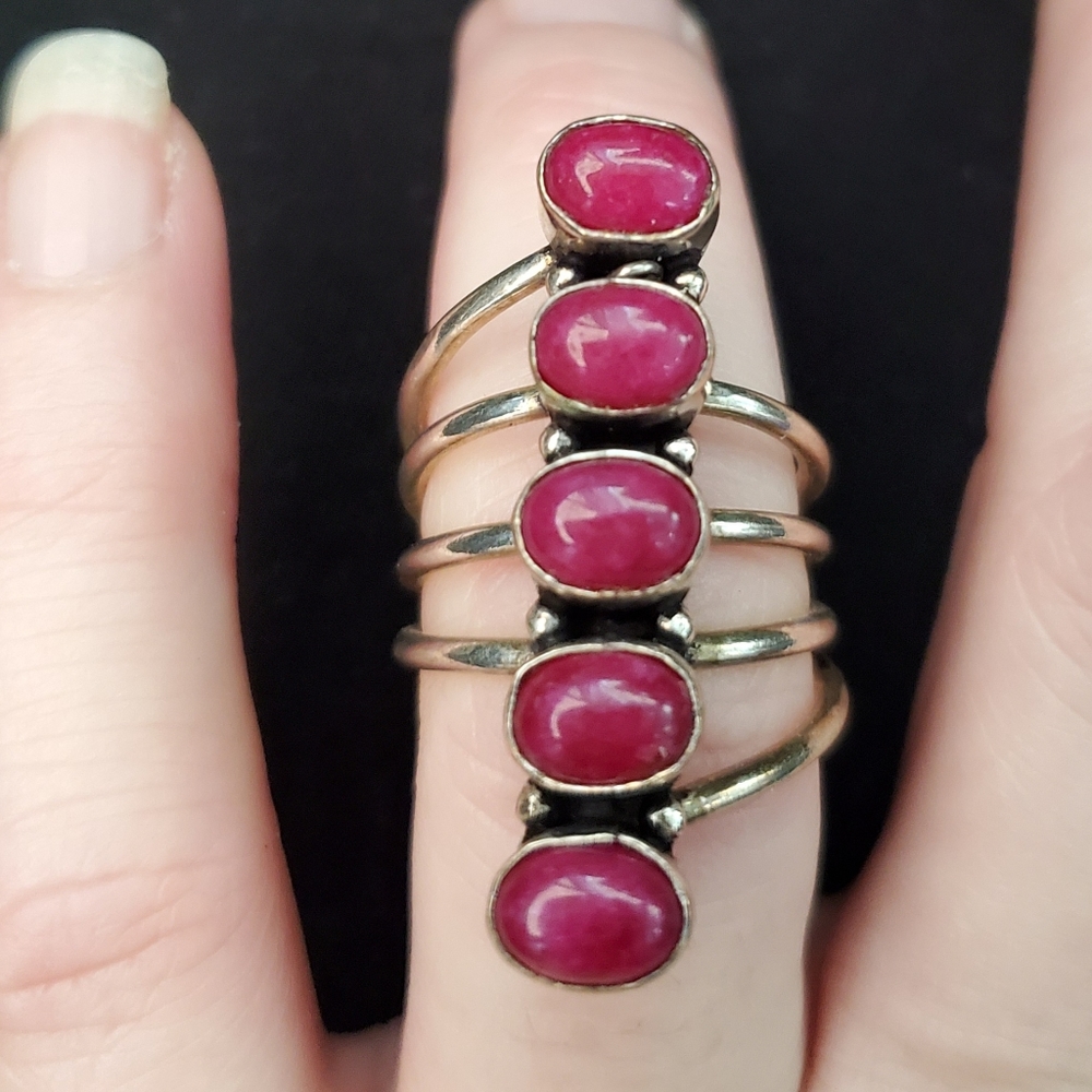 New Amazing Rubellite Silver Statement Ring.